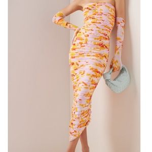 ALEX PERRY
Parton ruched tie-dyed stretch-jersey midi dress